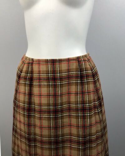 80s Pendleton Skirt / 80s Plaid Wool High Waist Fitted Pencil Skirt / XS - Fresh Stock Dated March 2026