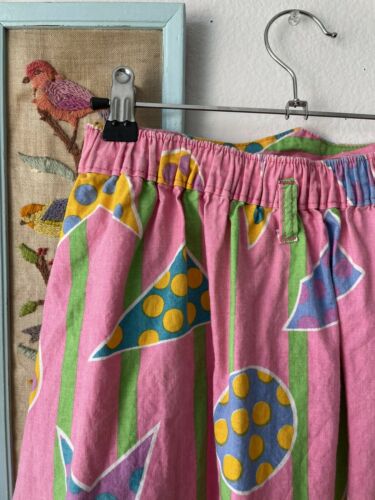 vintage Colorful retro skirt , Pink MOD skirt, Elastic Waist, Juniors,Size Small - Fresh Stock Dated February 2026