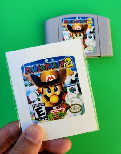 N64 Mario Party 2 64 Replacement Label, Sticker Pre-cut. Nintendo 64 - Fresh Stock Dated December 2025
