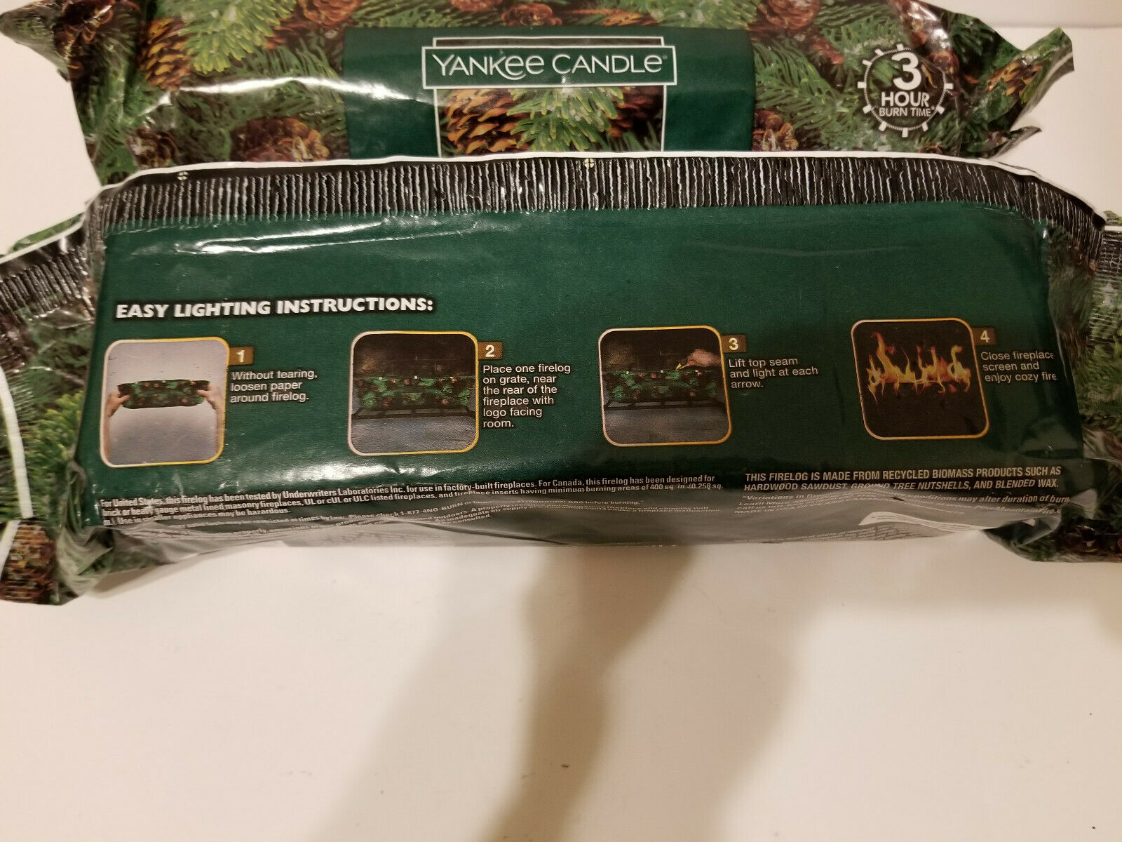 Lot 2 Yankee Candle Balsam & Cedar Fire Logs Wood Burning Fireplace - Fresh Stock Dated December 2025