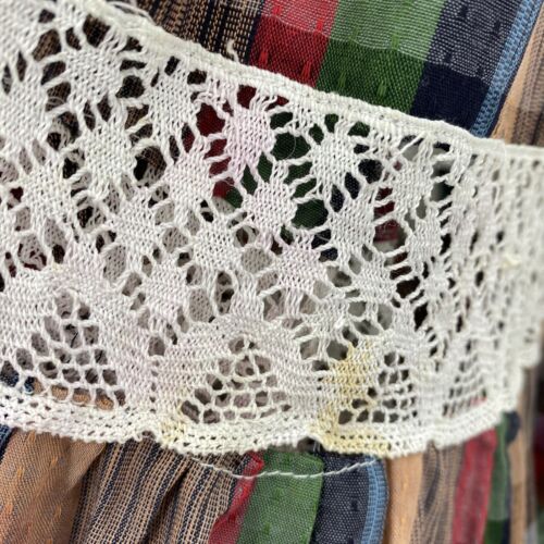 Vintage Peasant Skirt + Top Mexican Prairie Cottage Core Plaid Lace Festival - Fresh Stock Dated February 2026