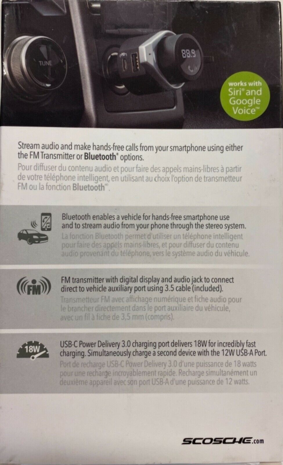 Scosche Wireless Hands-Free Car Kit (BTFMPD3SR-SP) - Fresh Stock Dated December 2025