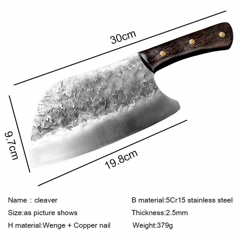 Butcher Cleaver Forged Steel Knife Serbian Chef Knife Kitchen Chopping Knife - Fresh Stock Dated December 2025