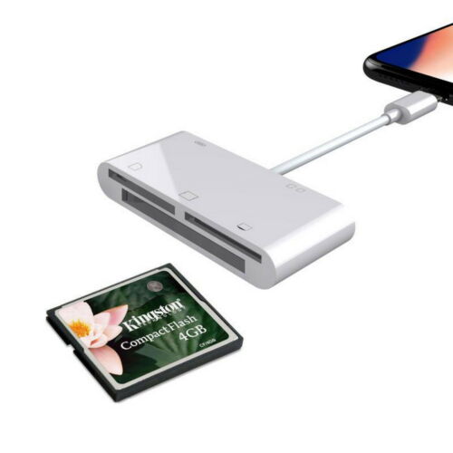 5in1 Camera SD CF TF XD M2 Card Reader Adapter Cable for iPhoneXS iPad Pro iOS12 - Fresh Stock Dated December 2025