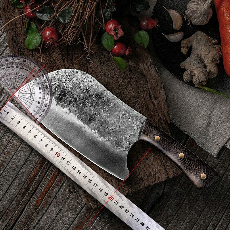 Butcher Cleaver Forged Steel Knife Serbian Chef Knife Kitchen Chopping Knife - Fresh Stock Dated December 2025