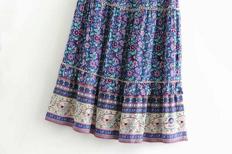 Women Tassel Skirt Vintage Hippie Bohemian Floral Print High Elastic Waist Maxi - Fresh Stock Dated February 2026