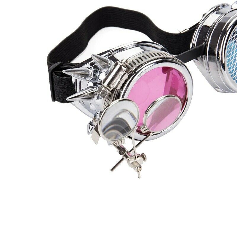 Steampunk Goggles Two Colors Lenses Plastic Glasses Rave Cosplay Vintage Eyewear - Fresh Stock Dated February 2026