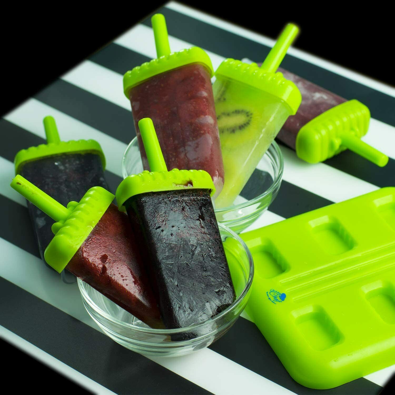 Ice Pop Maker Popsicle Mold Set with Tray and Drip Guard Green Pack of 6 - Fresh Stock Dated February 2026