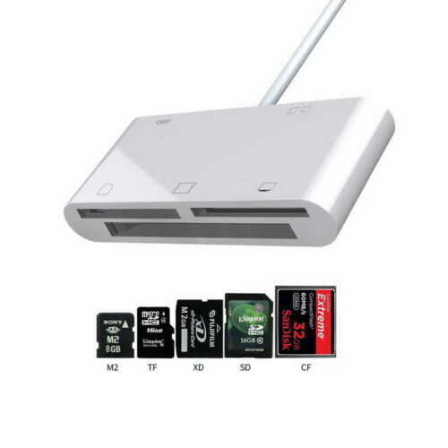 5in1 Camera SD CF TF XD M2 Card Reader Adapter Cable for iPhoneXS iPad Pro iOS12 - Fresh Stock Dated December 2025