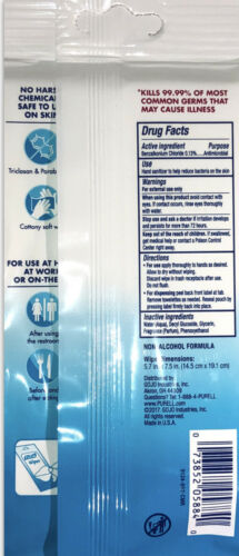 Purell Hand Sanitizing Wipes-Clean Scent-3ea  20 Count Travel Packs-FREE SHIP - Fresh Stock Dated February 2026
