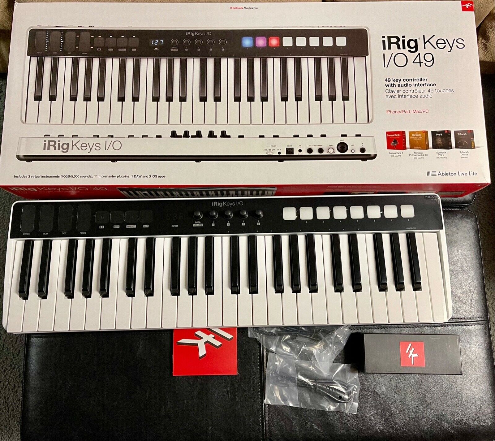 IKMultimedia iRig Keys I/O 49, Keyboard USB for use w/Computer, iPhone or iPad - Fresh Stock Dated February 2026