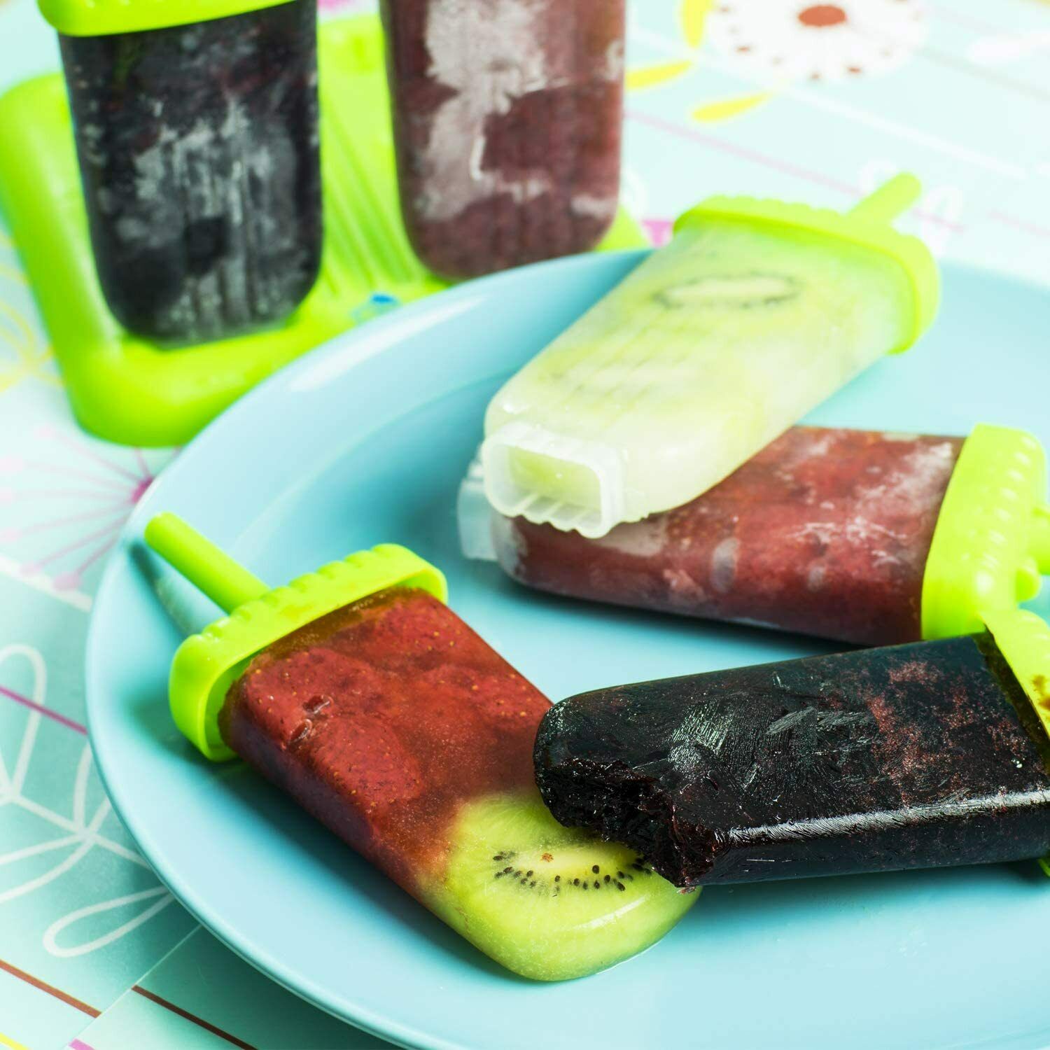 Ice Pop Maker Popsicle Mold Set with Tray and Drip Guard Green Pack of 6 - Fresh Stock Dated February 2026