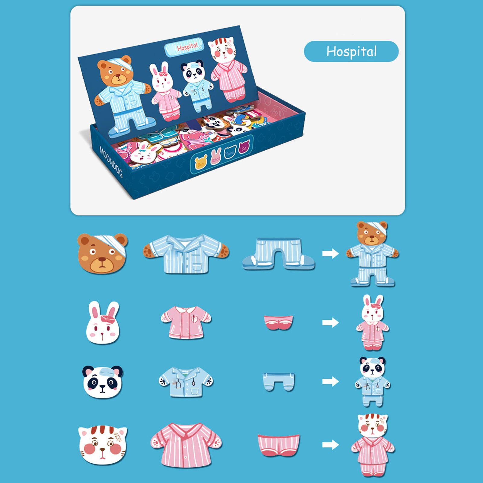 Dress Up Puzzle Magnetic Three-dimensional Animal Dress Up Educational Toy 3ml - Fresh Stock Dated February 2026