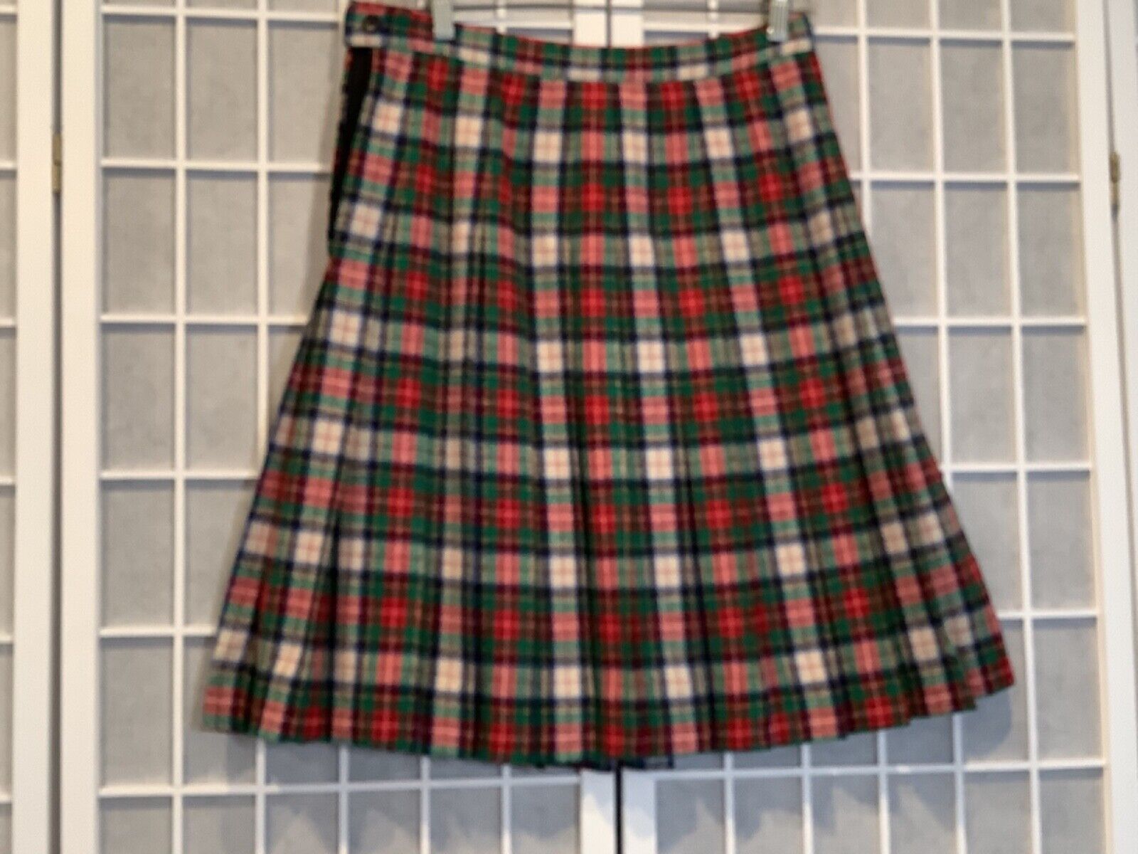 Pendleton Size 10 Plaid Pleated Skirt Vintage 100% Wool Tartan Midi Length - Fresh Stock Dated March 2026