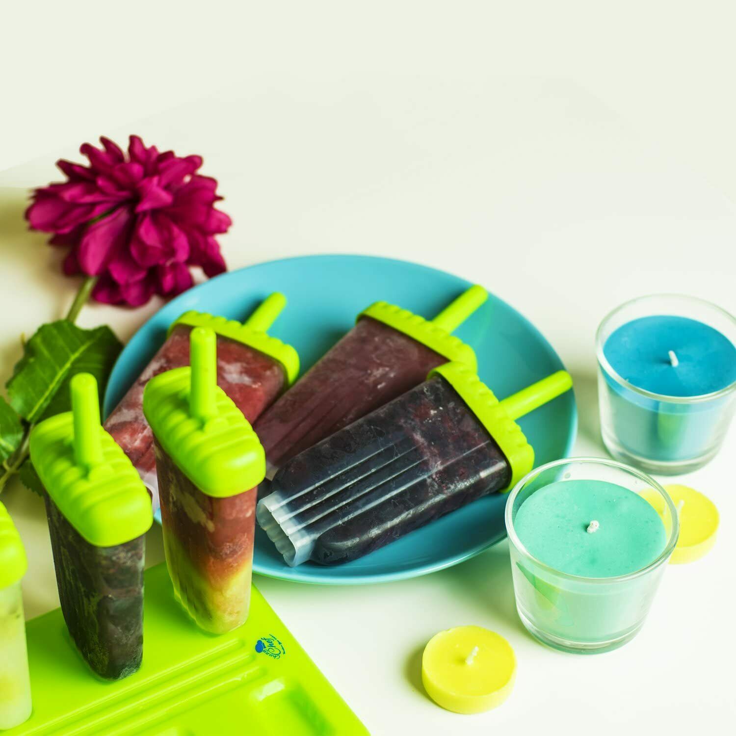 Ice Pop Maker Popsicle Mold Set with Tray and Drip Guard Green Pack of 6 - Fresh Stock Dated February 2026