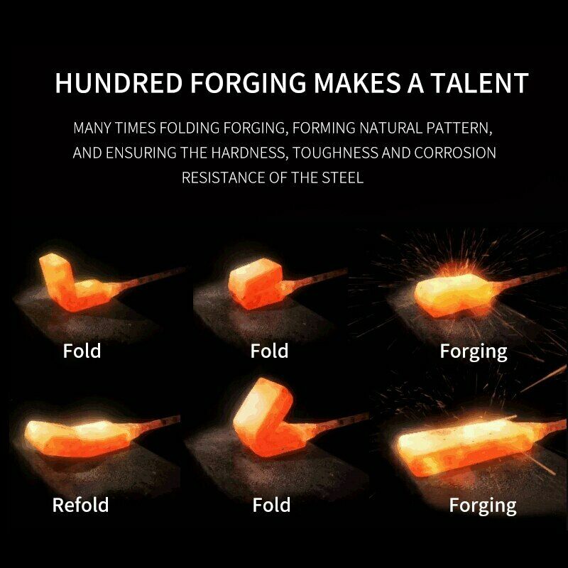 Butcher Cleaver Forged Steel Knife Serbian Chef Knife Kitchen Chopping Knife - Fresh Stock Dated December 2025