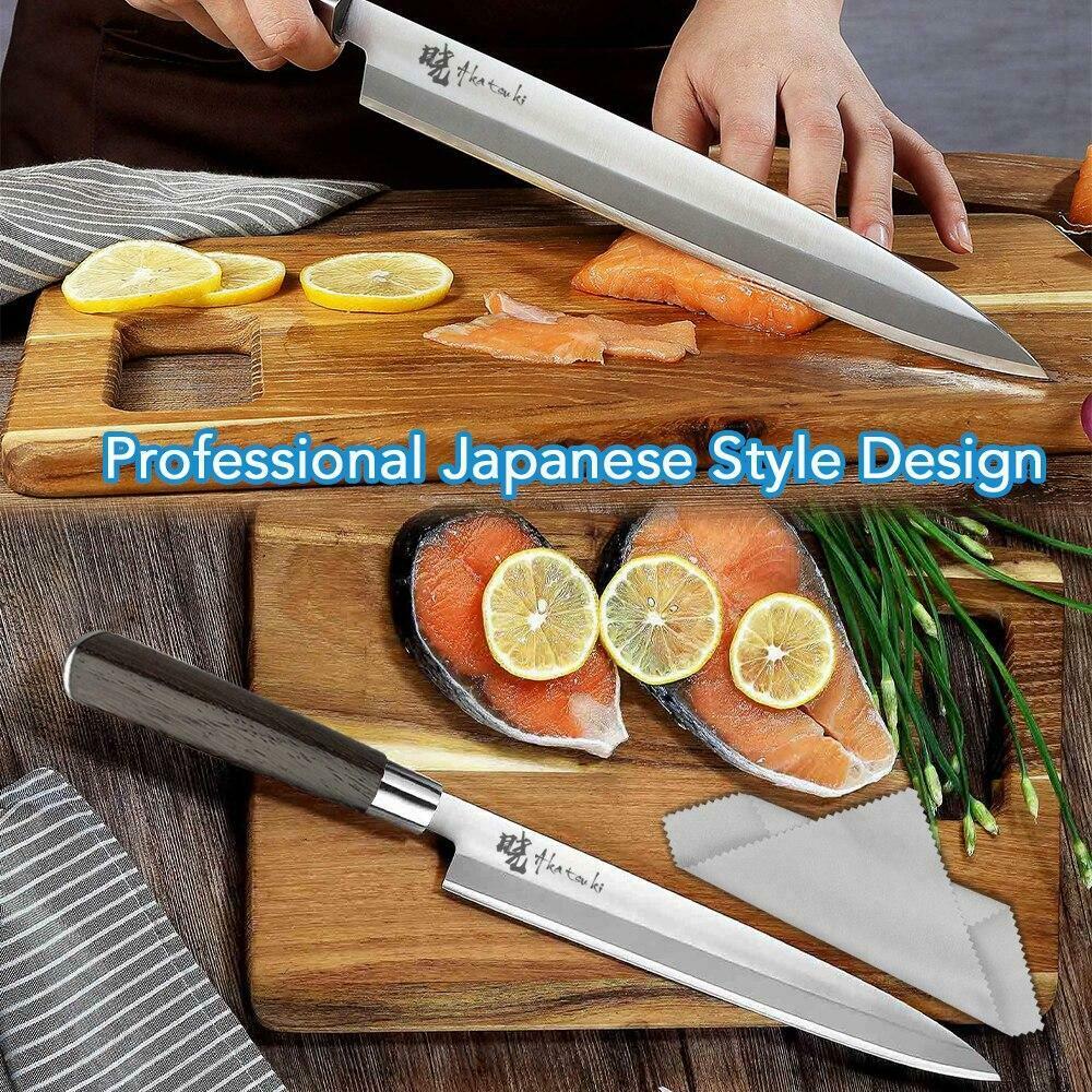 Japanese Sashimi Sushi Yanagiba Knife 9.5 inch Chef Wood Handle Fish Filleting - Fresh Stock Dated December 2025