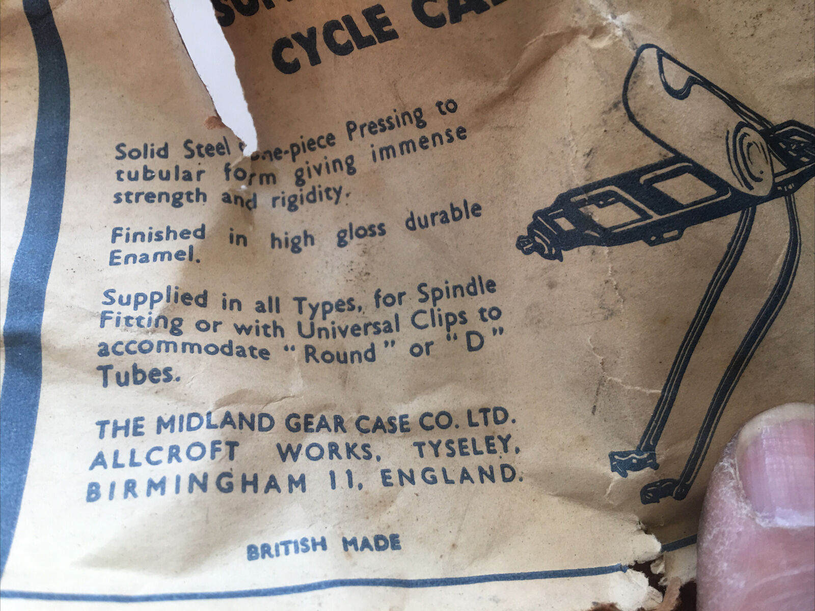 Vintage 1960s MIDLAND SUPREME “Super” Spring-Top Cycle Carrier REAR RACK England - Fresh Stock Dated December 2025