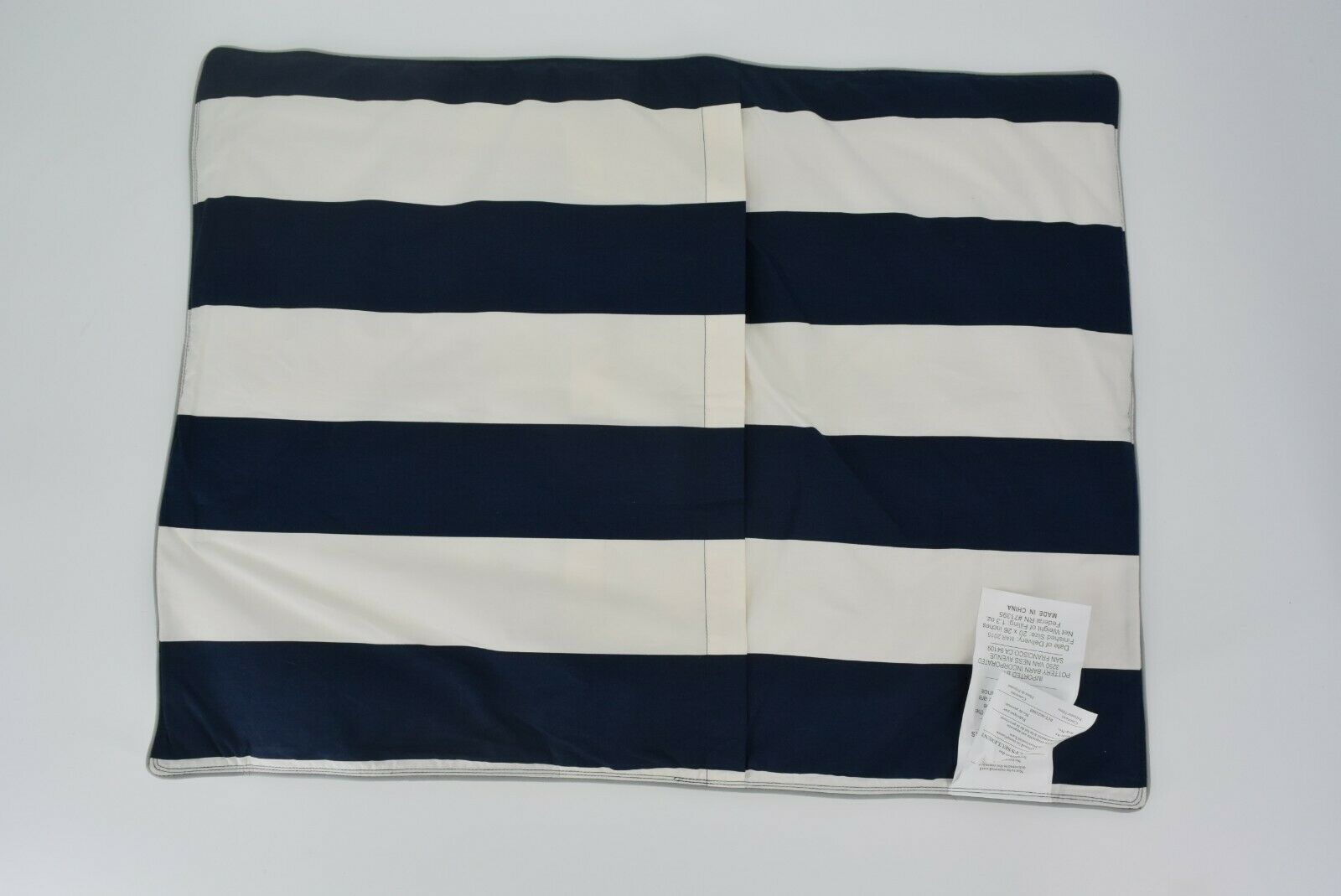 Pottery Barn Navy White Striped Standard Size Quilted Pillow Sham - Fresh Stock Dated January 2026