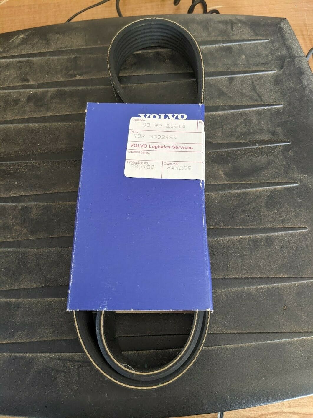 Volvo Penta Drive Belt Genuine Serpentine Flat, Part Number 3582424 - Fresh Stock Dated February 2026