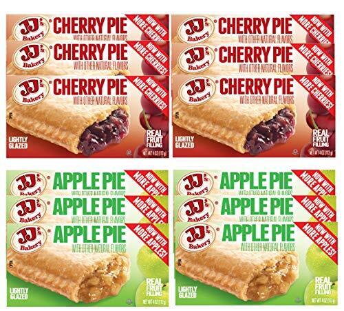 JJ's Bakery Pies Variety Pack | Apple and Cherry | Pack of 12 - Fresh Stock Dated February 2026