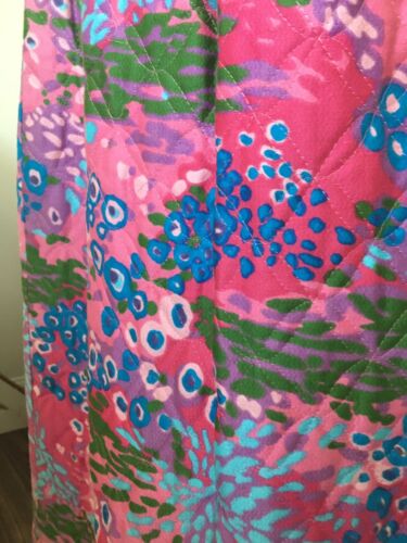 Vintage ALEX COLEMAN Peony PINK QUILTED Maxi Skirt ABSTRACT FLORAL S USA Blue - Fresh Stock Dated February 2026