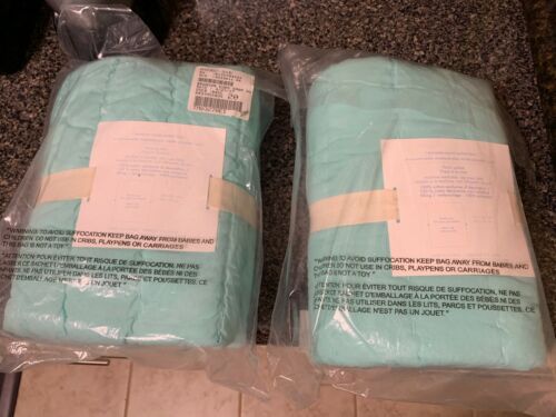 Pottery Barn Kids Teal Turquoise Branson Quilted Sham NEW Lot of 2 - Fresh Stock Dated December 2025