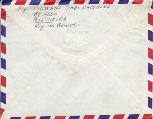 1983 Burundi #595a,#599a(3) on Usumbura Reg Cover to US; animal,cat, WWF  *d - Fresh Stock Dated December 2025