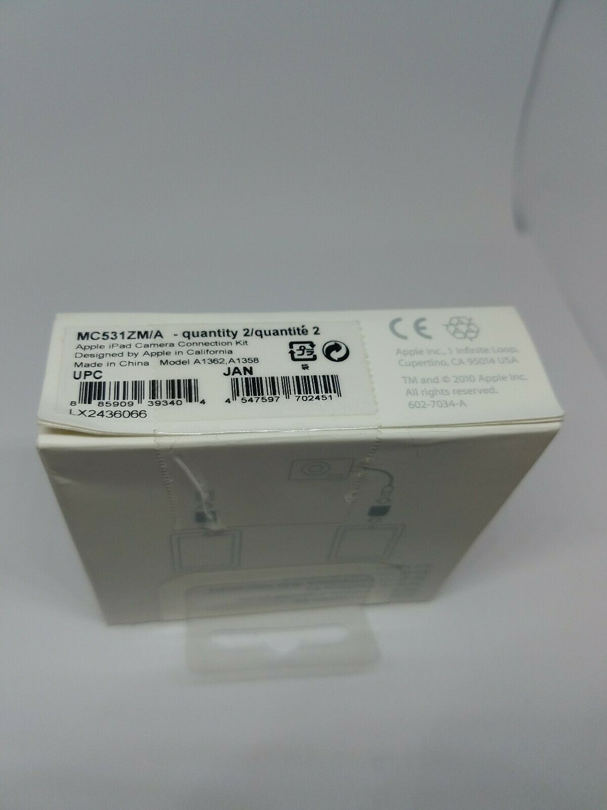 Genuine Apple iPad Camera Connection Kit MC531ZM/A Model A-1362 A-1358 - Fresh Stock Dated February 2026