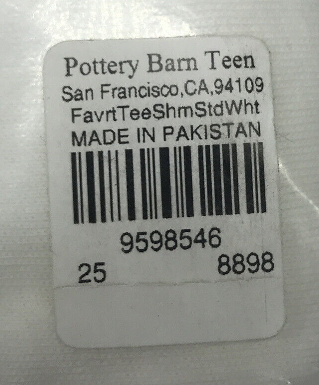 Pottery Barn Teen Favorite Tee Sham, Standard, White, Free Shipping - Fresh Stock Dated February 2026