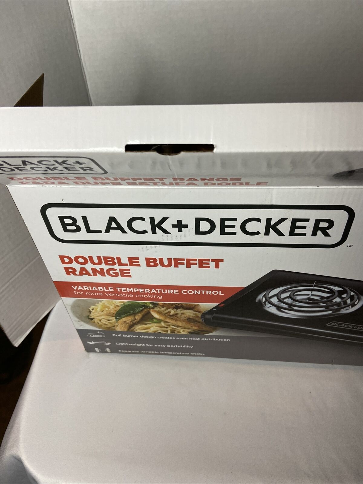 Black & Decker DB1002B Double Burner Portable Buffet Range, Black - Fresh Stock Dated February 2026
