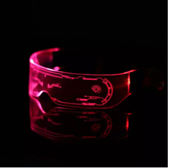 LED Luminous Glasses Electronic Visor Glasses Light Up Glasses Prop For Party - Fresh Stock Dated February 2026