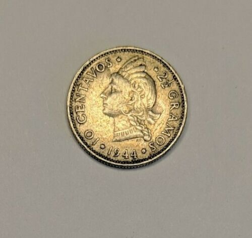 1944, 10 Centavos Dominican republic a Beautiful Silver High Value Coin - Fresh Stock Dated February 2026