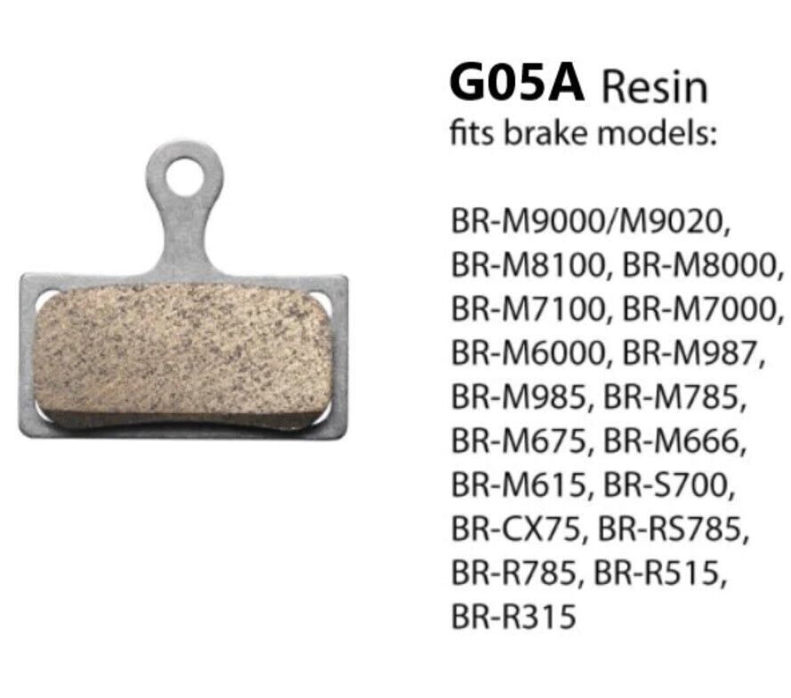 1/2Pairs Shimano G05A-RX Disc Brake Pads G02A G03A Update G05A eBike rated Resin - Fresh Stock Dated February 2026