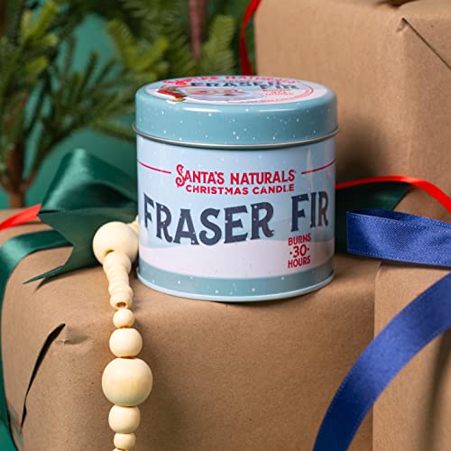 Santa's Naturals Fraser Fir Christmas Candles for Holidays & Gifts, Fresh Cut Tree Scent, Soy & Beeswax Blend, 30+Hour Burn, 9 oz, 2-Pack