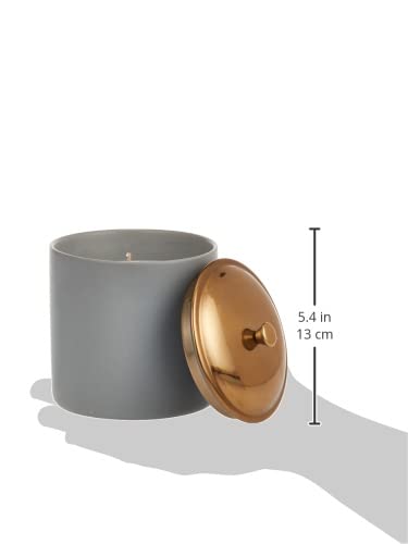 Paddywax Scented Candles Minimalist Hygge Range Luxury 3-Wick Candle in Matte Ceramic Container with Lid, 425g, Vetiver + Cardamom