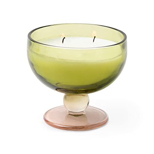 Paddywax Scented Candles Vintage Glass Aura Collection Soy Wax Blend 2-Wick Candle, 6-Ounce, Misted Lime