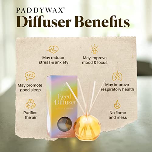 Paddywax Retro Glass Realm Collection Reed Diffuser, 4-Fluid Ounces, Pink - Dusk