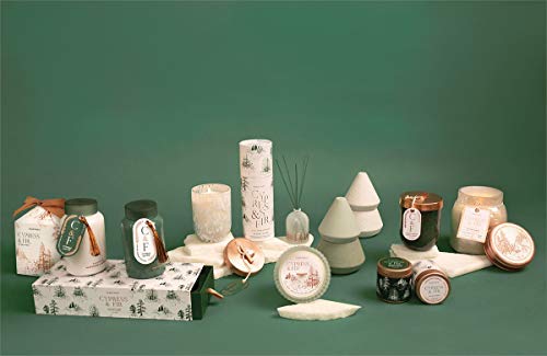 Paddywax Cypress & Fir Holiday Artisan Hand-Poured Scented Candle, 7-Ounce, White