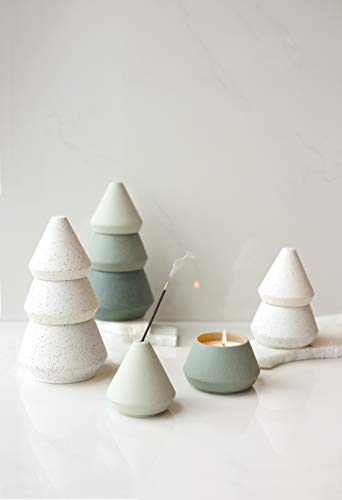 Paddywax Cypress & Fir Holiday Artisan Hand-Poured Tree-Shaped Scented Candle Set, 5.5-Ounce, Green