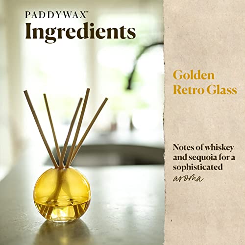 Paddywax Retro Glass Realm Collection Reed Diffuser, 4-Fluid Ounces, Pink - Dusk