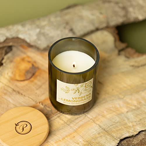 Paddywax Scented Candles Eco Green Artisan Candle in Recycled Glass Vessel, 226g, Verbena & Lemongrass