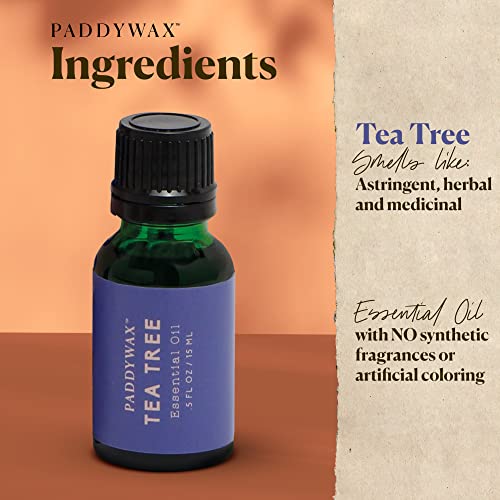 Paddywax Body-Safe Essential Oil for Diffusers, Scented Oil, 0.5 Ounces, Tea Tree