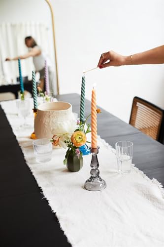 Paddywax Taper Candles Colorful Twisted Tapers Cypress + Fir Scented Dinner Candle Set, 10-Inch, Evergreen, 2-Count