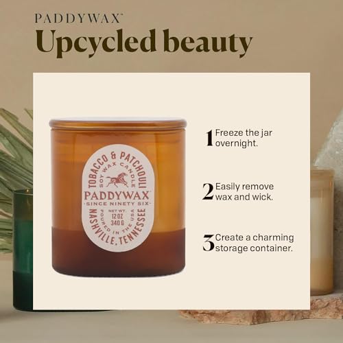 Paddywax Scented Candles Vista Collection Vintage Western Artisan Candle, 12-Ounce, Tobacco & Patchouli