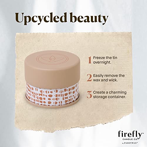 Paddywax Scented Candles Firefly Terrace Collection Soy Wax Candle in Tin, 5-Ounce, Linen Rosewood