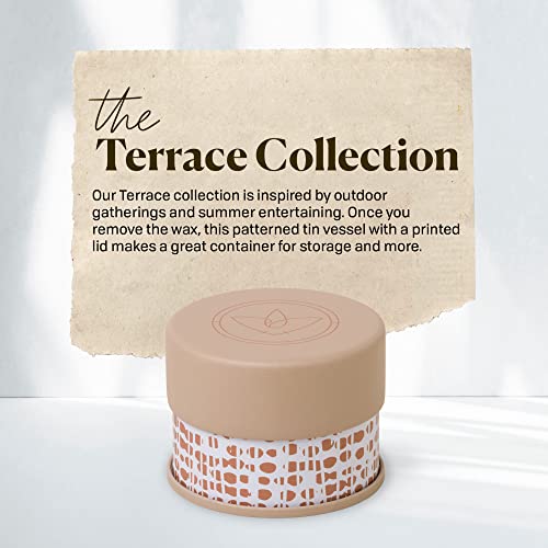 Paddywax Scented Candles Firefly Terrace Collection Soy Wax Candle in Tin, 5-Ounce, Linen Rosewood