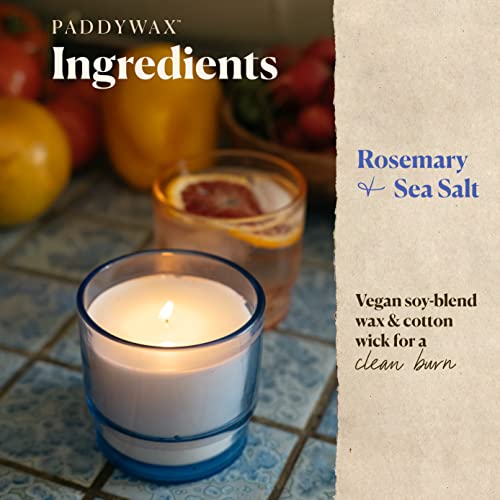 Paddywax Candles Al Fresco Collection, Naturally Scented Candle, 7 Ounces, Blue, Rosemary + Sea Salt (Pack of 2)