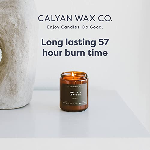 Calyan Wax Soy Wax Candle, Apples & Maple Bourbon Scented Candle for The Home | Premium Candles with Essential Oils | 7.2 oz 57 Hour Burn | Soy Candles in Amber Glass Jar