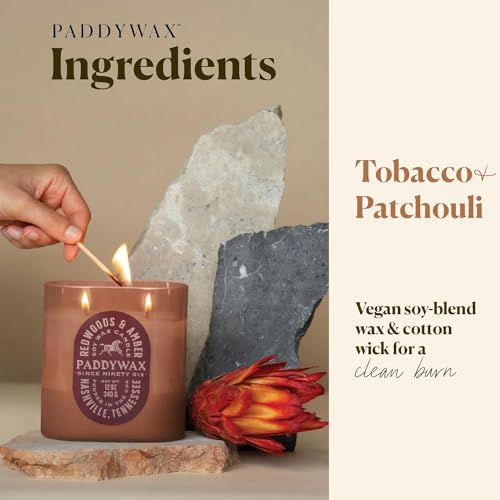 Paddywax Scented Candles Vista Collection Vintage Western Artisan Candle, 12-Ounce, Tobacco & Patchouli